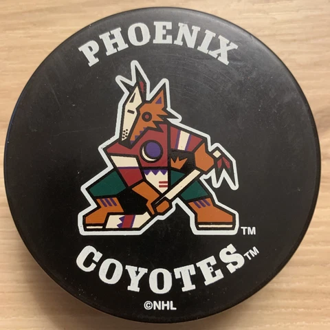 Phoenix Arizona Coyotes NHL Hockey Puck Vintage Logo InGlasCo  Made In Slovakia Cover