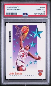 Tarjeta de baloncesto Skybox John Starks #503 Rookie RC 1991 | PSA 10 gema como nueva Pop 23 - Imagen 1 de 4