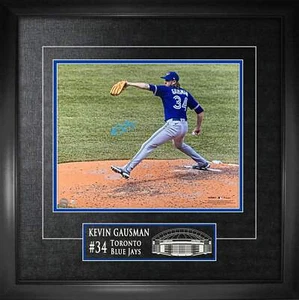 Kevin Gausman Signed Framed 16x20 Toronto Blue Jays Throwing Back View Action Ph - Picture 1 of 1