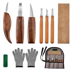 10Pcs Wood Carving Knife Cutter Whittling Hook Kit DIY Craft Hand Tools Set - Picture 1 of 7