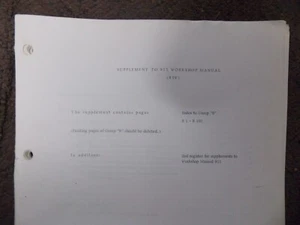 RARE 1968 PORSCHE 911 SUPPLEMENT TO REPAIR MANUAL- DIRECT FROM PORSCHE-XIV - Foto 1 di 6