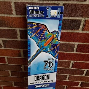 X Kites (70"Span) Dragon Deluxe Nylon Kite Fiberglass Ripstop SkyTail W/ Winder - Picture 1 of 3