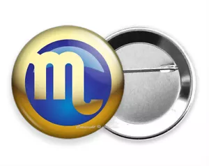 SIGNO ASTROLÓGICO HORÓSCOPO ZODIACAL ESCORPIO SÍMBOLO DE SUERTE NUEVO PIN PIN BOTÓN DE REGALO - Imagen 1 de 1
