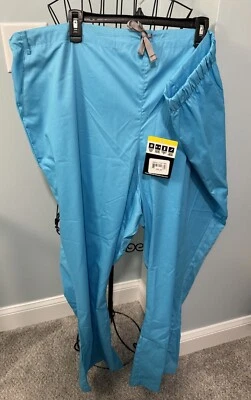 New Wonderwink Wonderwork Light Turquoise Women Flare Scrub Pants 5X 5XL  502 - Image 1 of 4