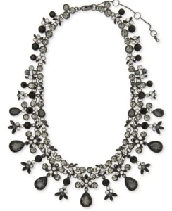 $250 GIVENCHY BLACK STONE STATEMENT NECKLACE MN7 - Picture 1 of 5
