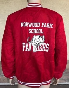 Vintage Norwood Park School Panthers Satin Jacket Hart we’ll Sports USA Made 2XL - Picture 1 of 11