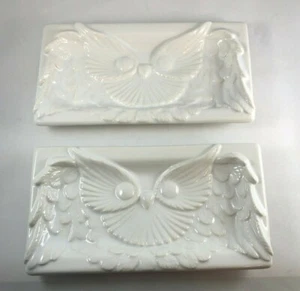 Paar Keramik Eule Serviertablett/Aufsteller Geschirr 4x7 - Bild 1 von 4