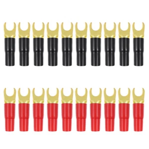10 Pairs copper spade connector Crimp Terminals Speaker Wire Connectors quick - Picture 1 of 12