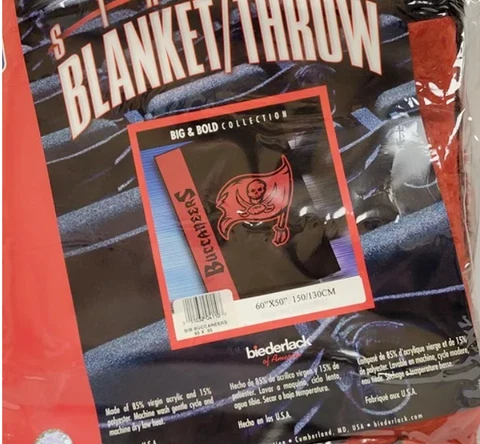 NFL Tampa Bay Buccaneers 50" x 60" Stadium Blanket / Throw, New (BIG & BOLD) Cover