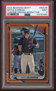 2024 Bowman Draft Chrome Bryce Eldridge Orange Refractor /25 #BDC-48 MINT PSA 9 - Picture 1 of 4