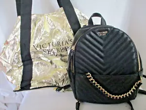 BNWOT Victoria's Secret Backpack / Handbag & Foldable Gold Duffel Bag / Tote - Picture 1 of 13