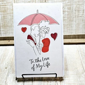 American Greetings Valentine's Day Card Red White Glitter Love I Notice - Picture 1 of 12