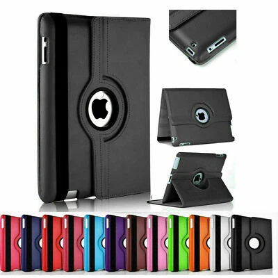 Leather 360 Rotating Smart Case Cover Apple iPad Air 2 10.2 9th 8th 7th Gen Mini - Image 1 of 4