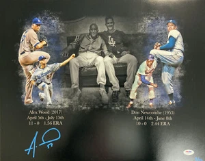 DODGERS DON NEWCOMBE ALEX WOOD 16X20 PHOTO SIGNED BY ALEX WOOD LIMITED /36 PSA - Picture 1 of 5