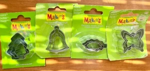 4 Makins Mini Clay Cutters Christmas Trees Bells Holly & Butterflies Lot New - Picture 1 of 1