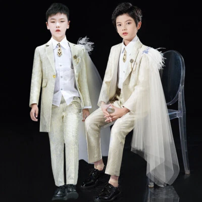 British Children Kid's Boy's Formal Stage Suits Jackets Coat Pants Evening Party - Image 1 of 4