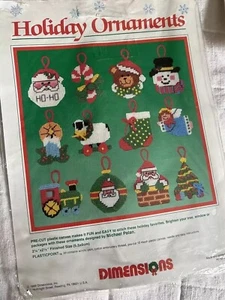 Christmas Ornaments Plastic Canvas Kit Set of 11 Dimensions 1988 #9060 - Picture 1 of 5