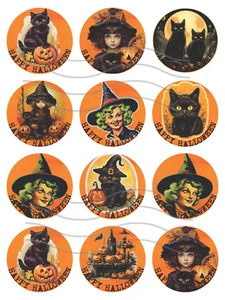 Vintage Halloween Kreise Kartenherstellung Junk Journal Sammelalbum Zubehör Collage - Bild 1 von 1