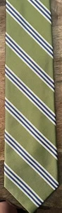 JOS A. BANK MEN’S EXECUTIVE GREEN, WHITE, & NAVY 100% SILK TIE/PRE-OWNED/ARDENT! - Picture 1 of 2
