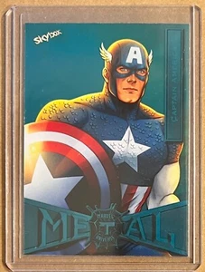 2021 Marvel Metal Spider-Man Captain America Turquoise PMG /50 Upper Deck Blue - Picture 1 of 2