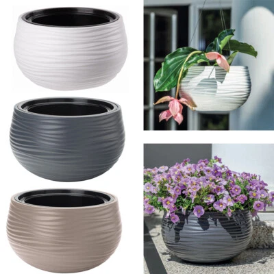 Blumenampel Blumentopf Hängeampel Pflanzenampel Blumenkübel mit Einsatz 3 Farben - Bild 1 von 4