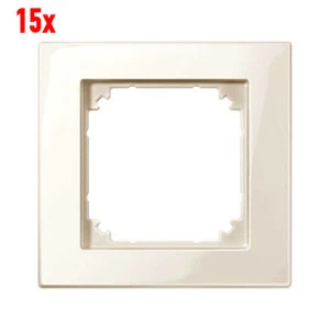 15x Merten M-PLAN Rahmen 1-fach 515144 cremeweiß glänzend creme-weiß Abdeckung - Picture 1 of 2