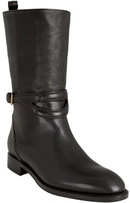 Botas planas YSL Yves Saint Laurent NUEVAS CHYC de cuero negro a media pantorrilla 35,5 EU $935 Foto 1 de 4