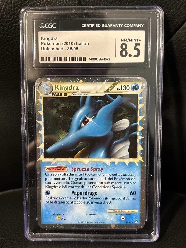 POKEMON UNLEASHED ITALIAN KINGDRA PRIME #85 2010 ULTRA RARE HOLO FOIL CGC 8.5 - Image 1 of 2