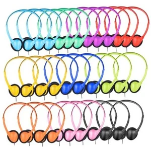 30 Pack Kids Headphones Bulk for School Classroom,Wired 30 Pack Mixed Color - Picture 1 of 7