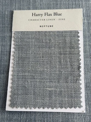 Neptune Character Linen (Harry) Flax Blue 100% Belgian linen fabric by the metre - Image 1 of 4