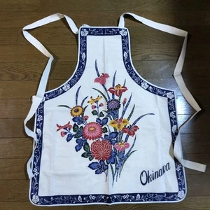 De colección Auténtico Delantal Okinawa Bingata Algodón Lona Frotado a Mano Tinte Arte Flor - Imagen 1 de 12