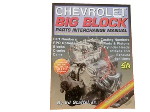 Cheverolet Big Block Parts Interchange Manual Cartech S.A.Design -Ed Staffel NEW - Foto 1 di 1