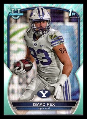 Isaac Rex 2022 1st Bowman Chrome University #71 Aqua Wave Refractor /299 BYU - Image 1 of 2