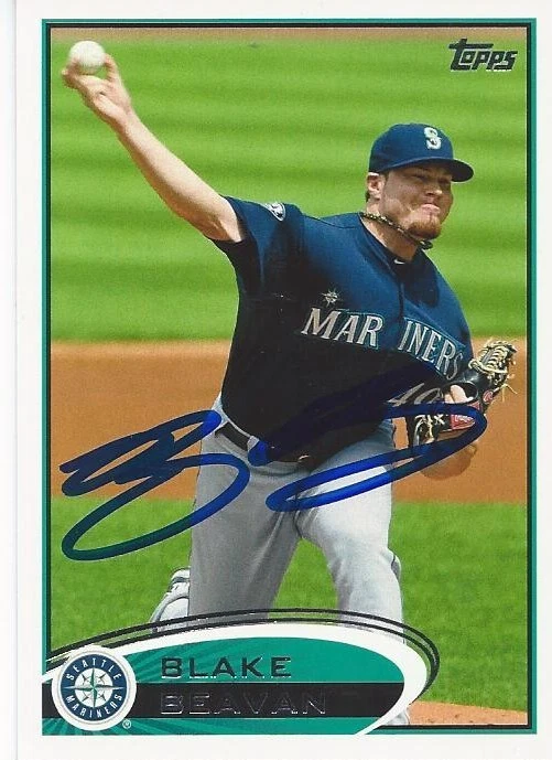 Seattle Mariners BLAKE BEAVAN Signed 2012 Topps Card - Image 1 of 1