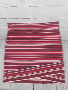 BCBG Maxazria Minirock hell bunt efeu gestreift kreuz und quer Bandage neu mit Etikett Large - Bild 1 von 2