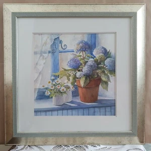 PINTURA DE BELLAS ARTES NATURALEZA MUERTA AZUL HORTENSIA - Imagen 1 de 7