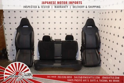 JDM 08-14 SUBARU WRX STI SEATS OEM PREMIUM BLACK ULTRA SUEDE VERSION 10 STI - Image 1 of 4