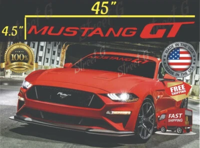 MUSTANG GT FORD WINDSHIELD Vinyl Decal Stickers - Image 1 of 4