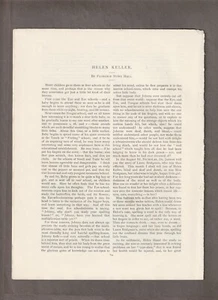 Vintage 1889 HELLEN KELLER Magazine ARTICLE & PHOTO Pages ~ Florence HOWE HALL - Picture 1 of 3