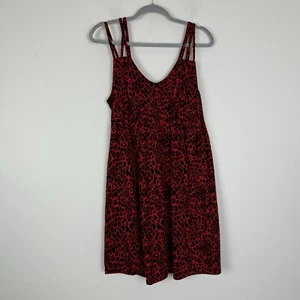 Cacique Intimate Sleepwear Red Black Animal Print Nightgown Size 18/20 - Picture 1 of 4