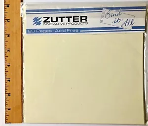Zutter Bind-It-All - 20 Precut Ivory 8” Sq. pages - NEW - Picture 1 of 2