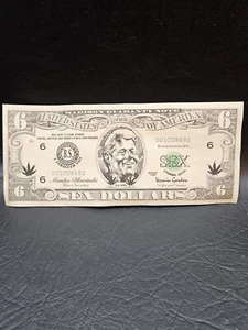 Vintage 1998 6 Sex Dollars Bill Clinton Novelty Bill Note - Picture 1 of 12
