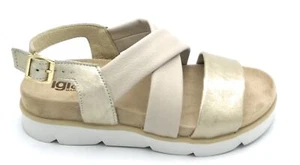 Igi e Co 5671022 sandalo pelle beige laminato platino cinturino fondo gomma Q - Imagen 1 de 4