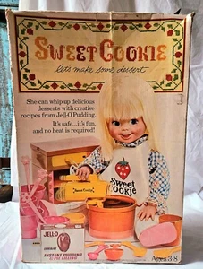 Vintage 1970er Jahre Sweet Keks Puppe mit Rezeptbuch alles Zubehör & Arbeitsmixer - Bild 1 von 12