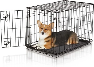 PROSELECT EASY DOG CRATE MEDIUM/LARGE, BLACK *DISTRESSED PKG - Image 1 of 4