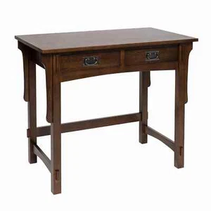 Mission Quarter Sawn Oak Writing Desk - Walnut - Picture 1 of 9