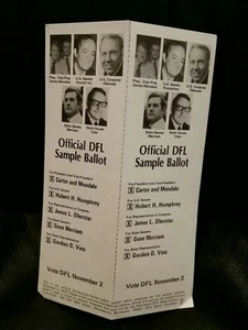 Official Dfl Sample Ballot 1976 Humphrey  Carter - Picture 1 of 5