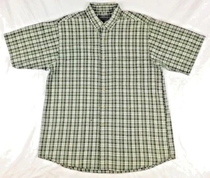 Camisa para hombre David Taylor manga corta talla grande verde a cuadros informal con botones - Imagen 1 de 1
