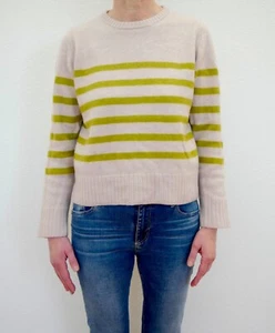 Lanius Pullover 100% Wolle Streifen Ecru / Grün Gr. 38/40 nachhaltig - Bild 1 von 6