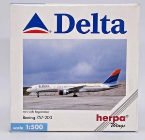 Herpa Wings 503860 Delta Boeing 757-200 1:500 Scale Diecast Model NOB - Picture 1 of 10